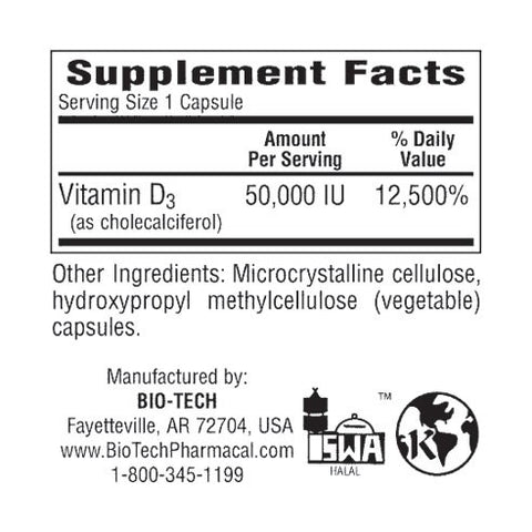 D3-50 50,000 IU Vegetable Caps